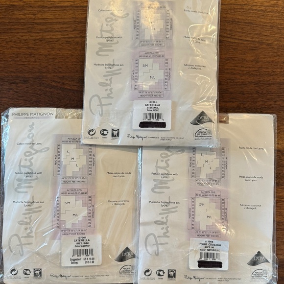 Philippe Matignon lot of 3 pairs, Catenella and Point Couleur, S, S/M, M/L - Picture 2 of 6